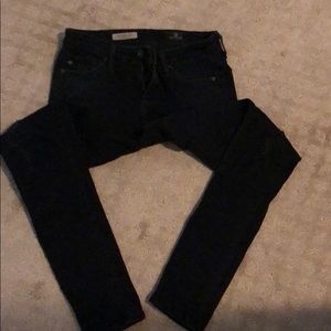 Black distressed skinny ankle denim